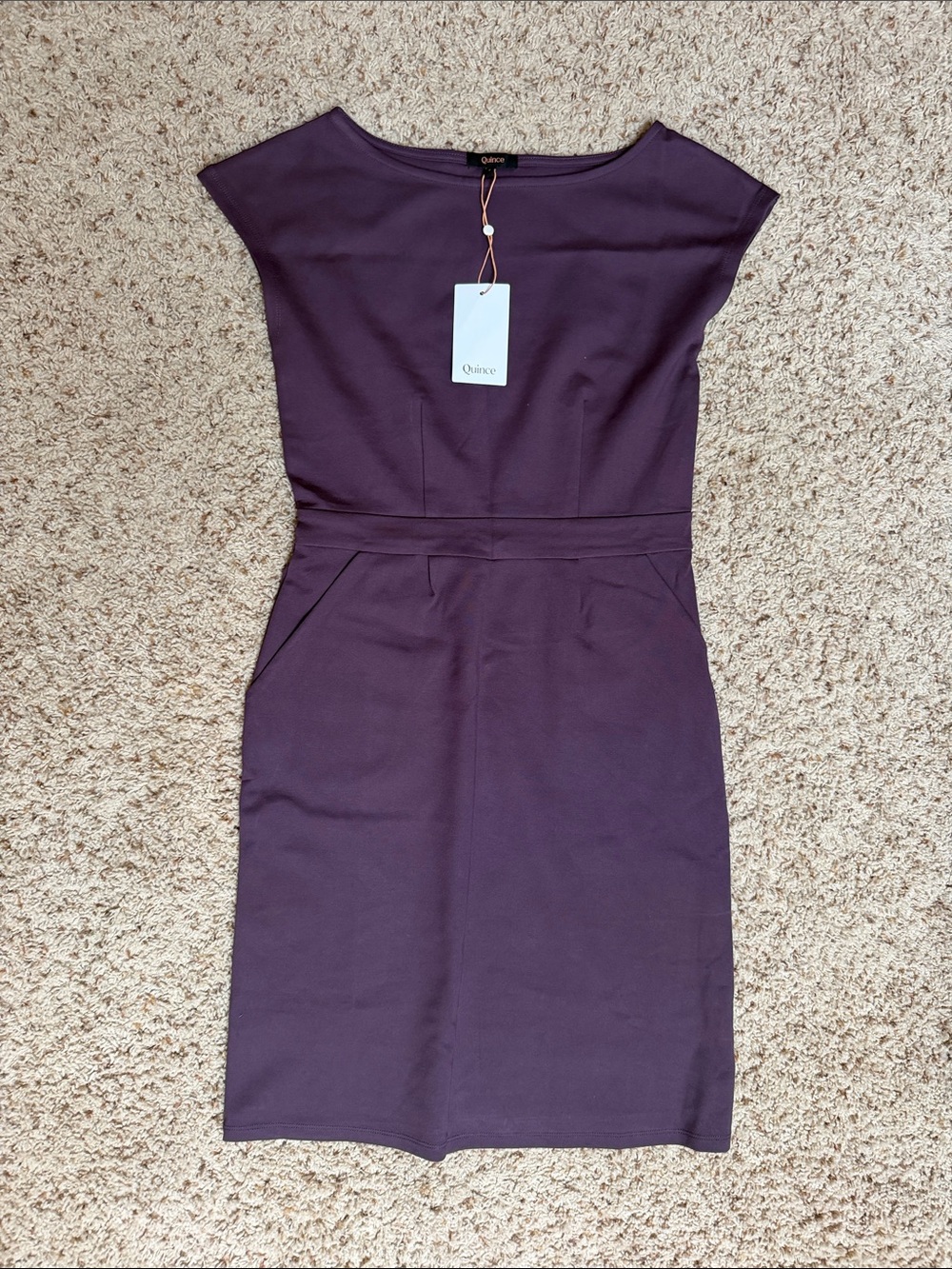 Quince Women's Eggplant Midi Sheath Dress